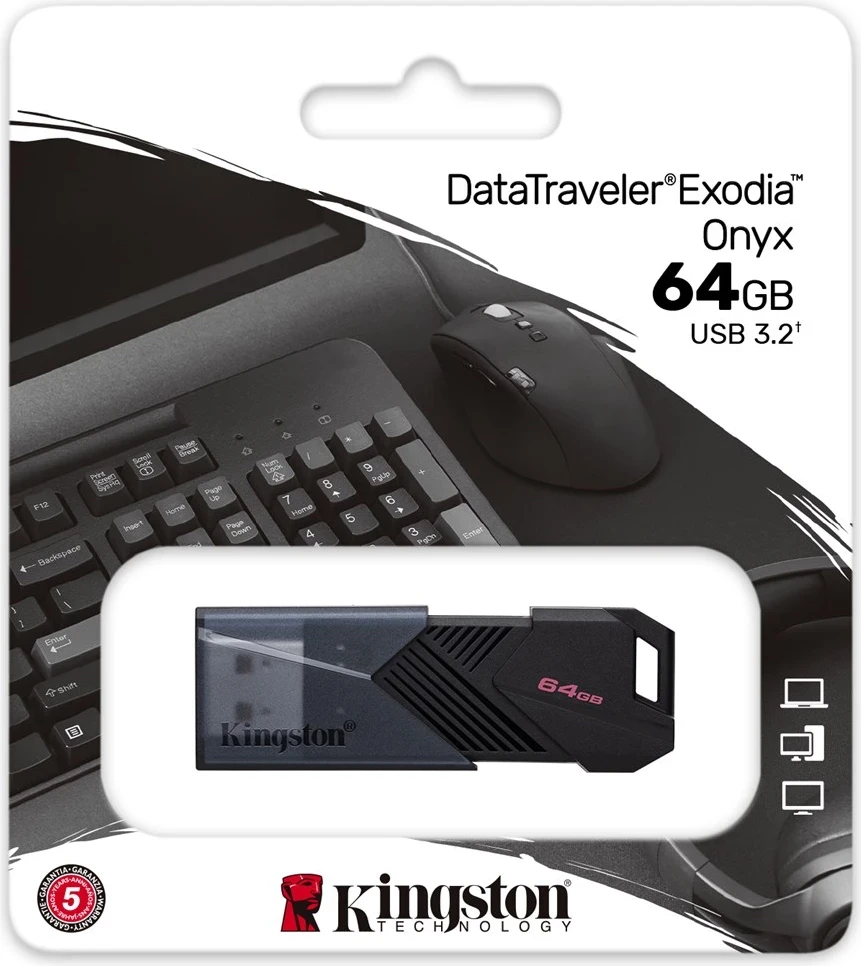 USB Portativ Kingston DataTraveler 64GB, USB 3.2 Gen 1, Ngjyrë Zezë