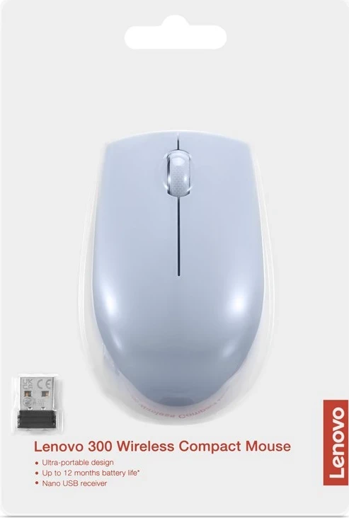 Mausi pa tela Lenovo 300, Kompakt, Optik, Blu