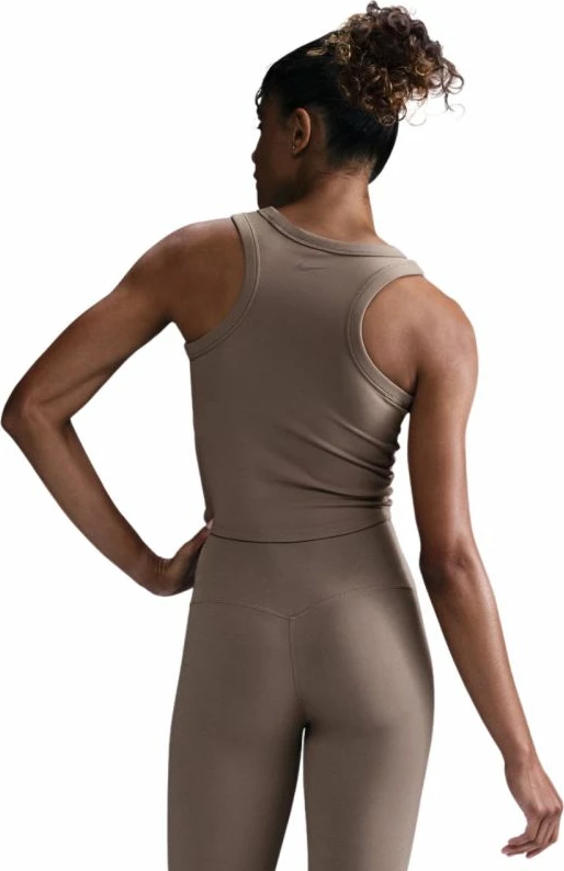 Maicë crop për femra Nike, bezhë