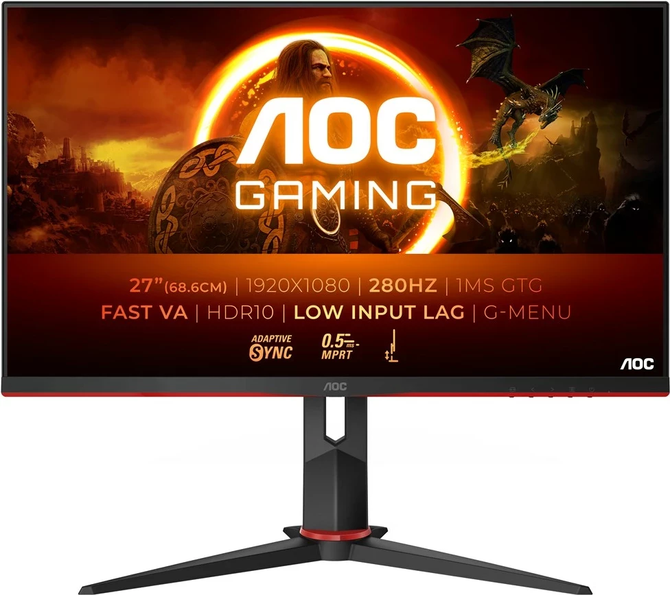 Monitor AOC 27G2ZN3/BK, 27", Full HD, 280Hz, Gaming, Zi/Kuqe