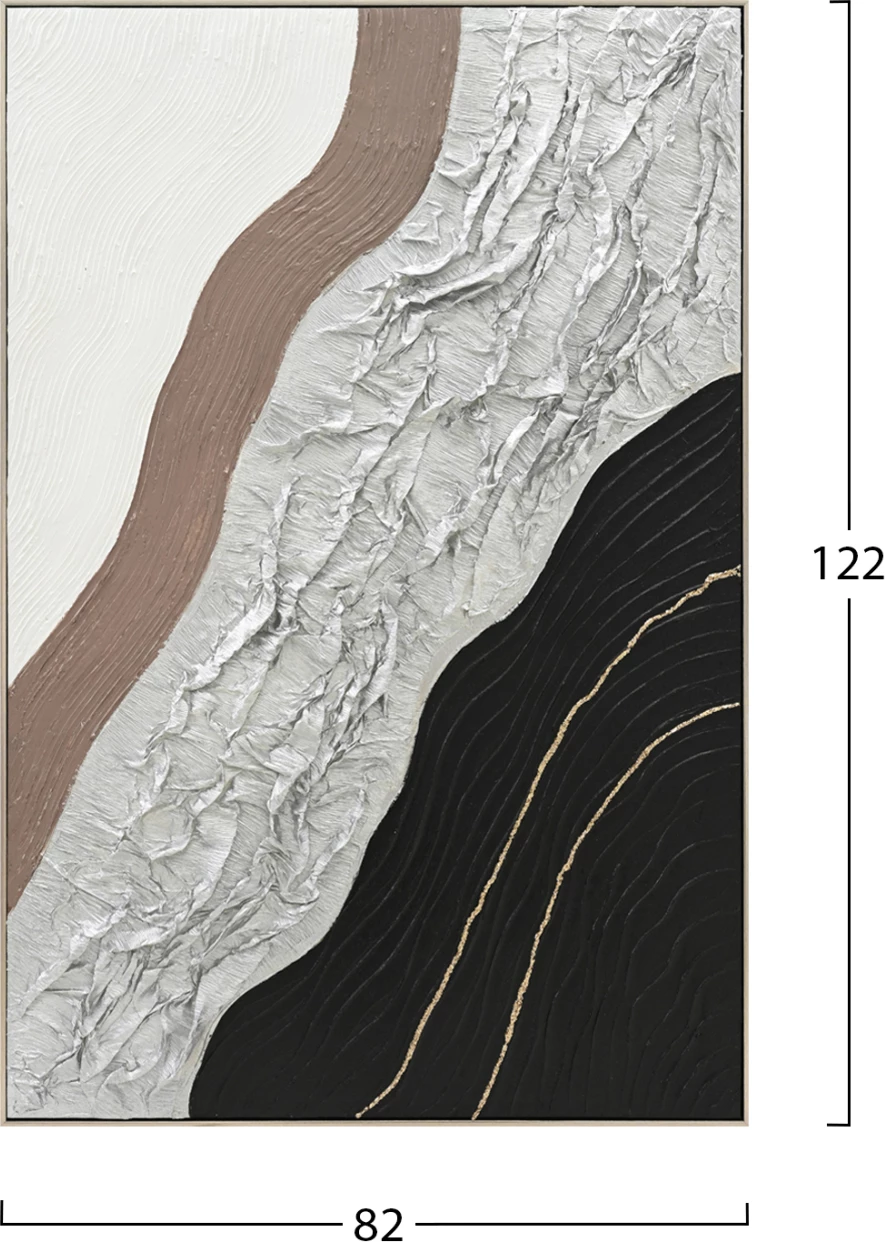 Pikturë muri abstrakte FH4553.02, kornizë PS, kanavacë, 82x4.5x122 cm