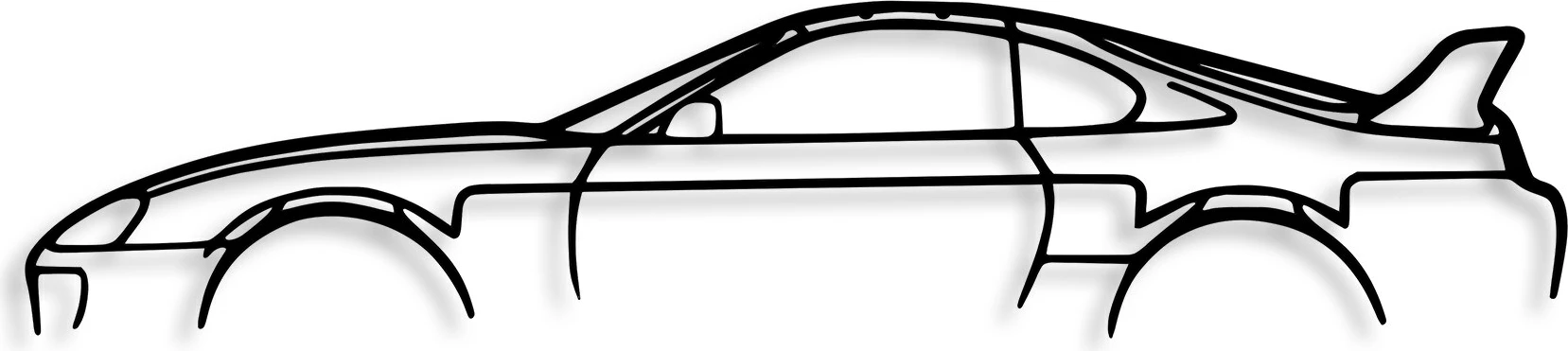 Aksesor dekorativ metalik për mur, siluetë Toyota Supra, Wallity