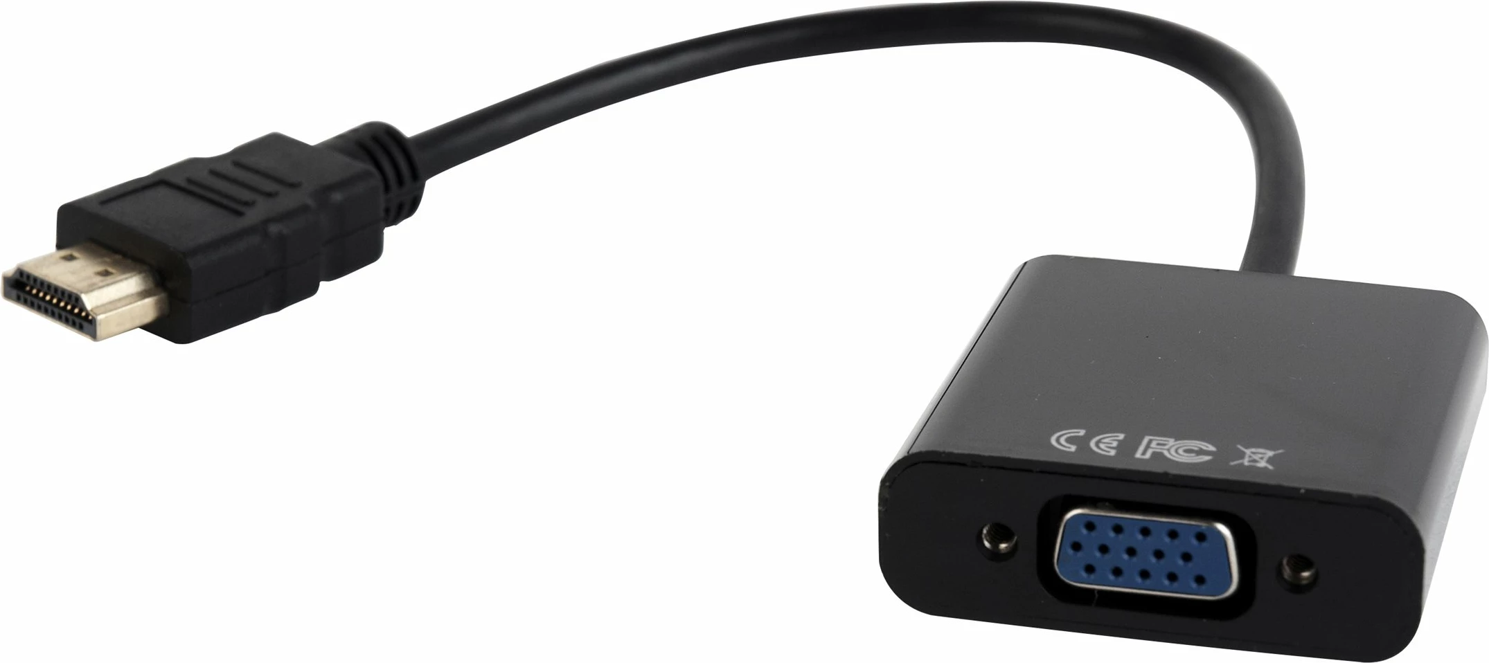 Adapter HDMI në VGA me audio Gembird A-HDMI-VGA-03, i zi