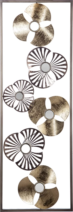 Dekor muri Blomma metalik ngjyrë ari antik 31x3.5x90cm