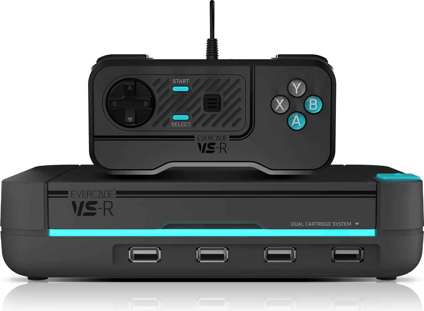 Konzolë lojërash Evercade VS-R 1080p HDMI, WiFi, 2 slota kasetash, me 1 kontrollor + kasetë Tomb Raider Collection 1, gri e errët