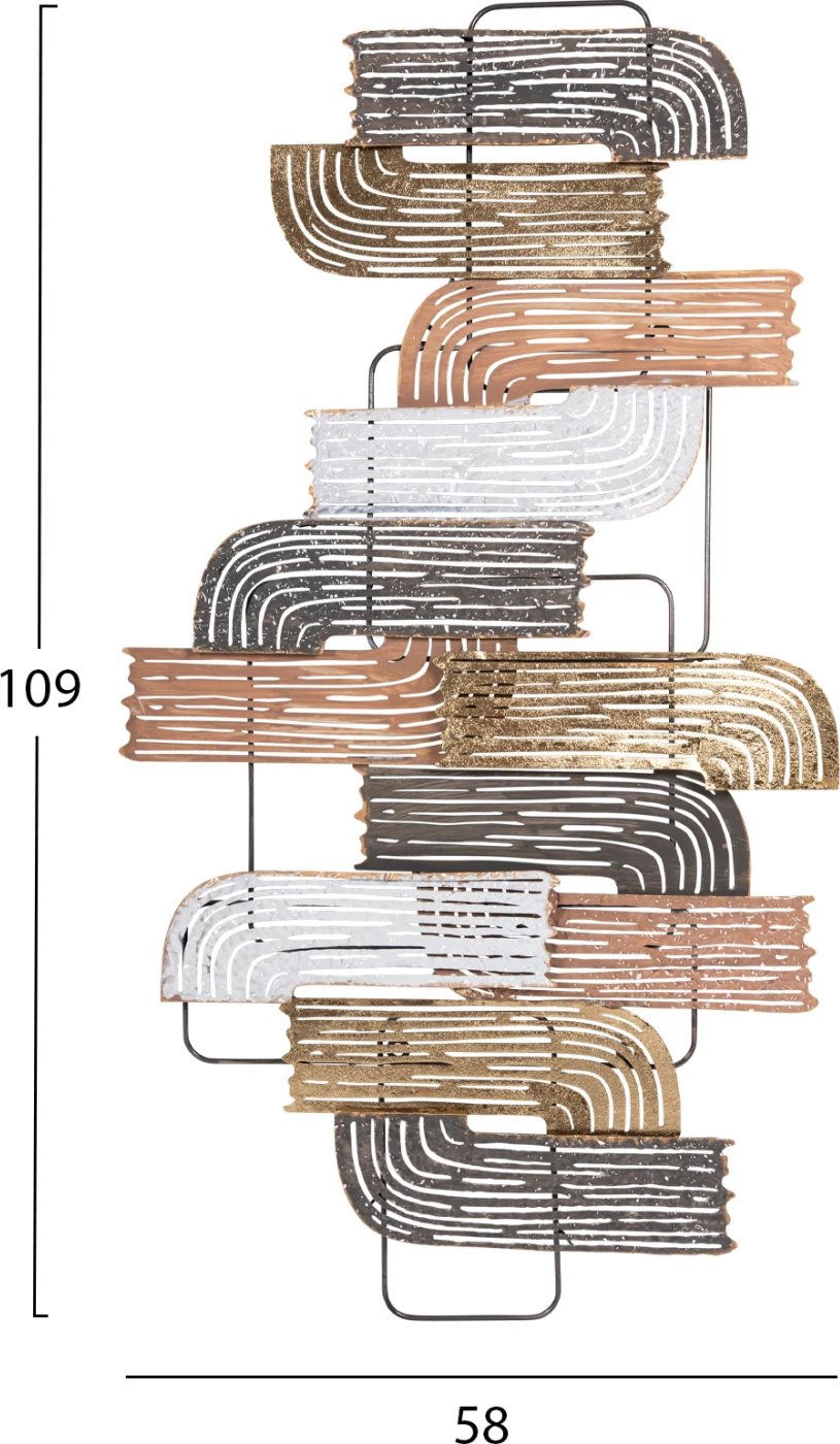 Dekor për mur FH4206 metalik në ngjyra të ndryshme 58x4x109 cm