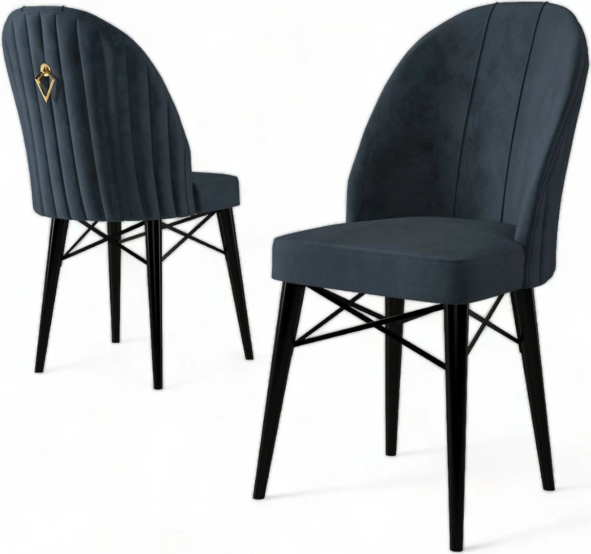 Set karrigesh (6 copë) Hanah Home, Ritim, antracit, e zezë