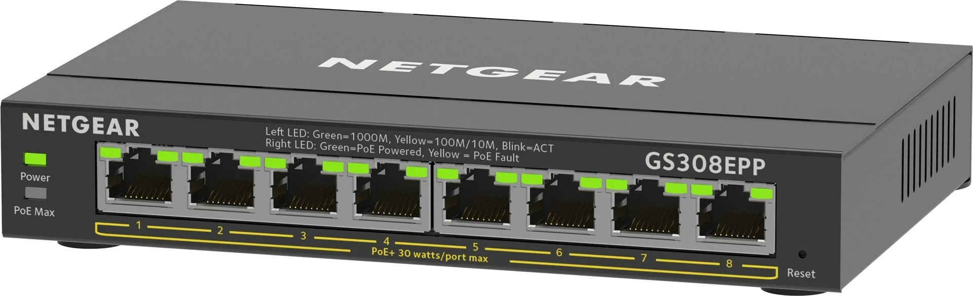 Switch NETGEAR GS308EPP, 8-Port Gigabit Ethernet, PoE+, i zi