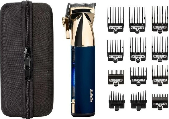 Makinë rroje Babyliss E992, me bateri, me krehra udhëzues, set, e kaltër