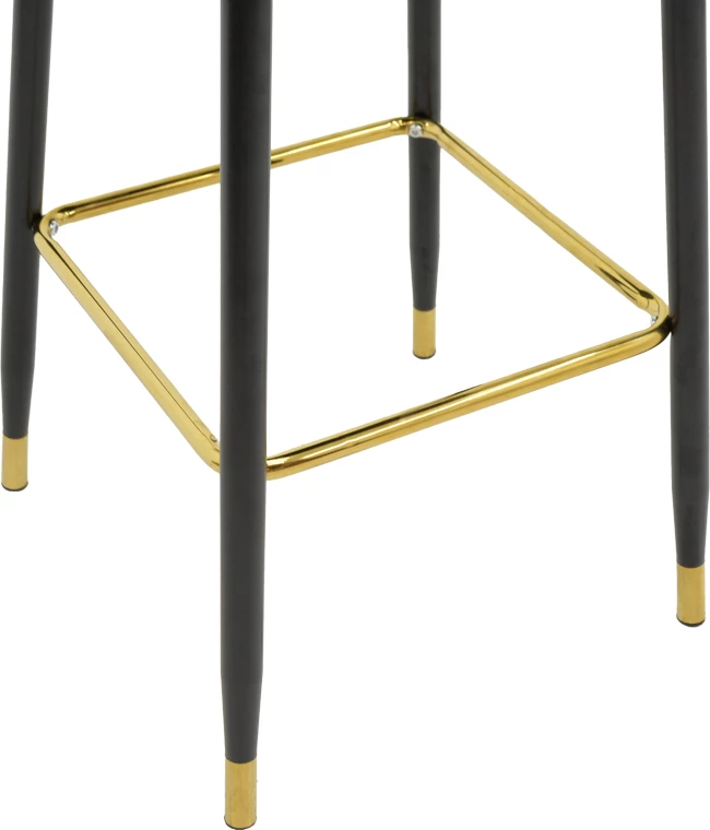 Karrige për bar Casenio, kadife, mollë e kalbur-e zezë-ari, 48x50x117cm