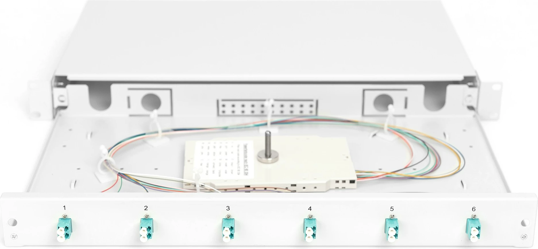 Kuti bashkimi fibrash optike Digitus OM3, 6x LC, 1U, çelik, gri