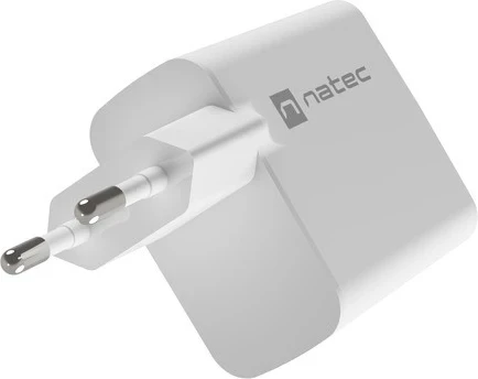 Karikues Natec Ribera GaN 45W me USB-A dhe USB-C, i bardhë