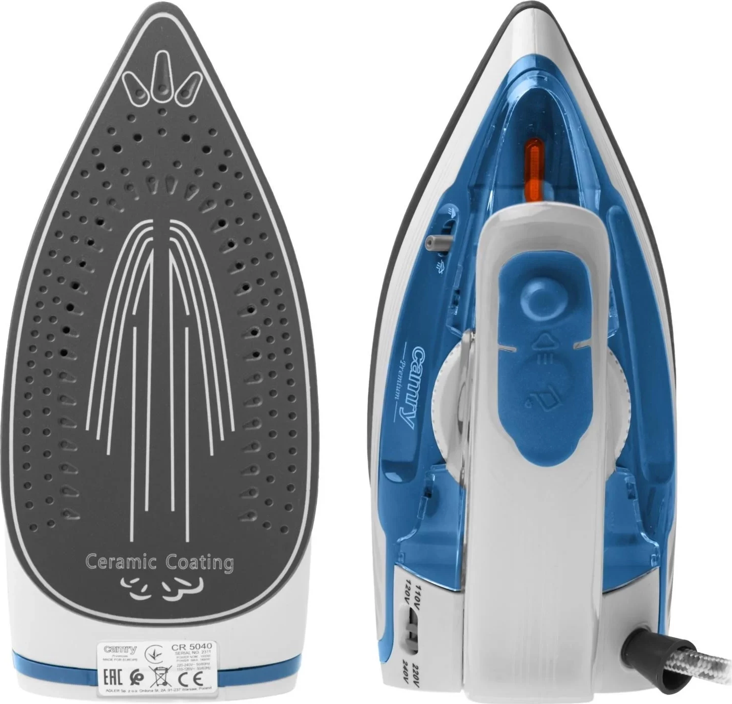 Hekur për hekurosje Camry CR 5040, 1600W,i  bardhë/ i kaltër