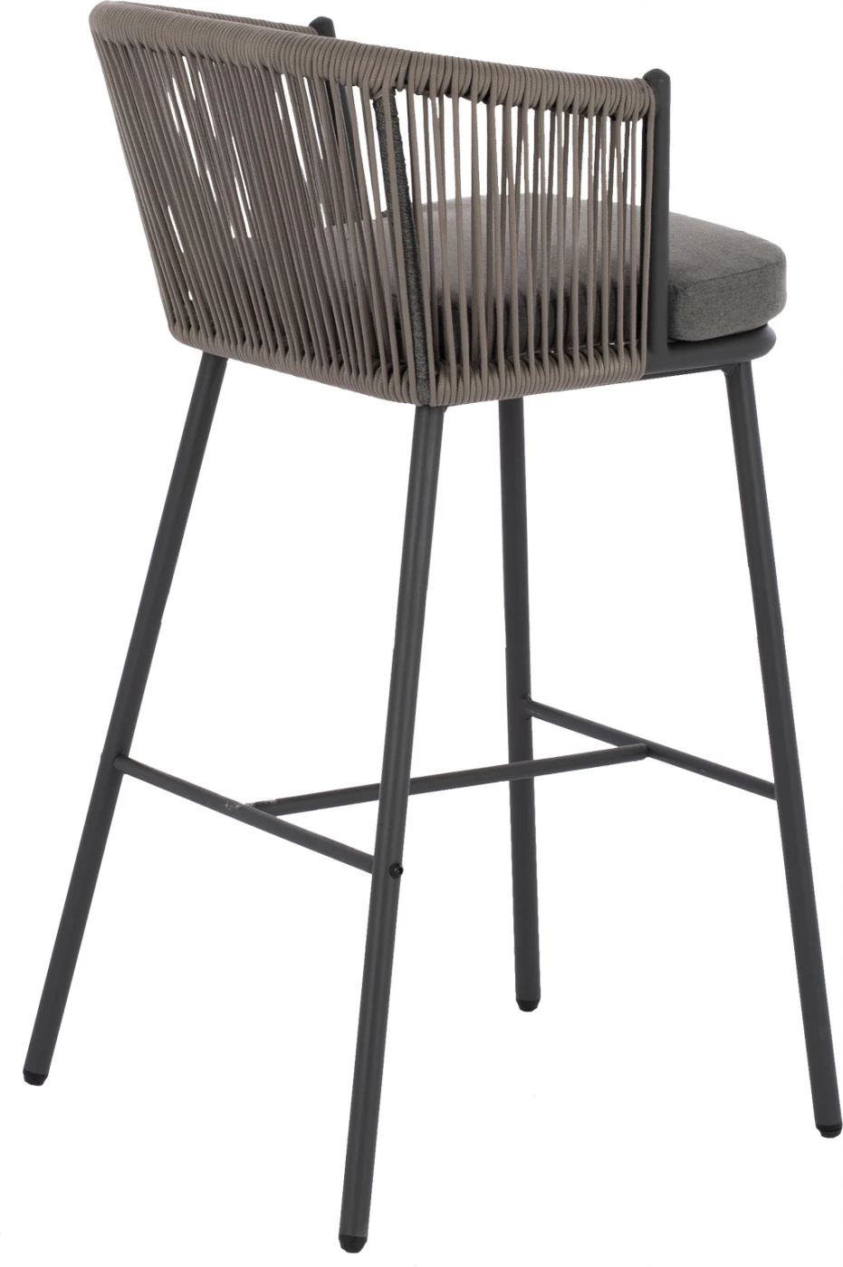 Karrige për bar, me skelet metalik dhe litar gri, FH5714.01, 53x42x101 cm