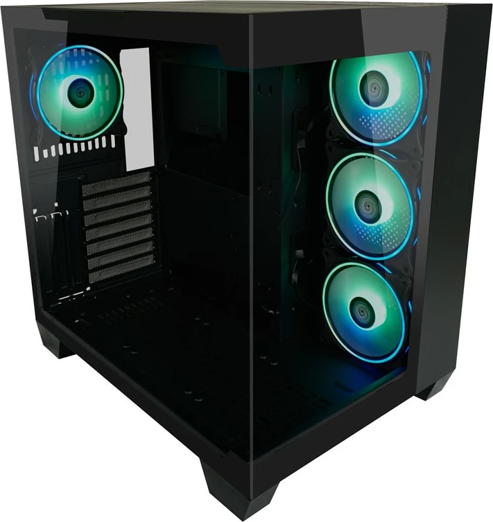 Kasë LC-Power 809B Dark Storm_X, Midi Tower, ATX, RGB, e zezë