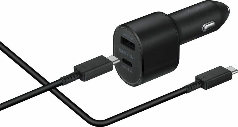 Karikues veture Samsung EP-L5300XBEGEU 45W, 1x USB-A + 1x USB-C, Super Fast Charging 2.0, kabllo USB-C 1m, i zi
