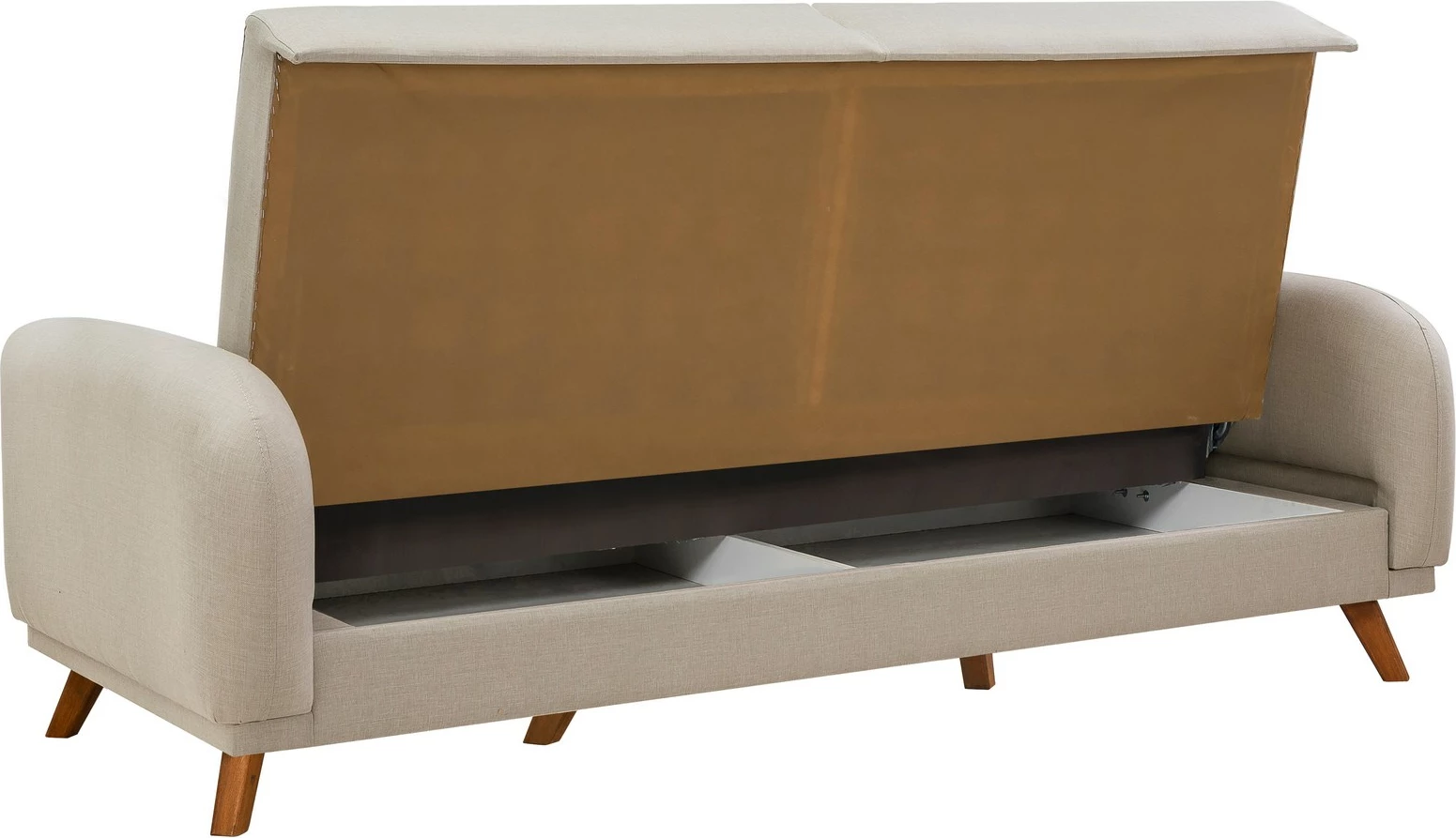 Set divan-krevat Hera, karrige krahu, ngjyrë krem