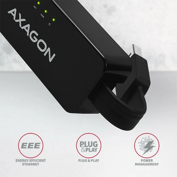 Adapter rrjeti AXAGON ADE-XR, USB 2.0 në Ethernet, i zi