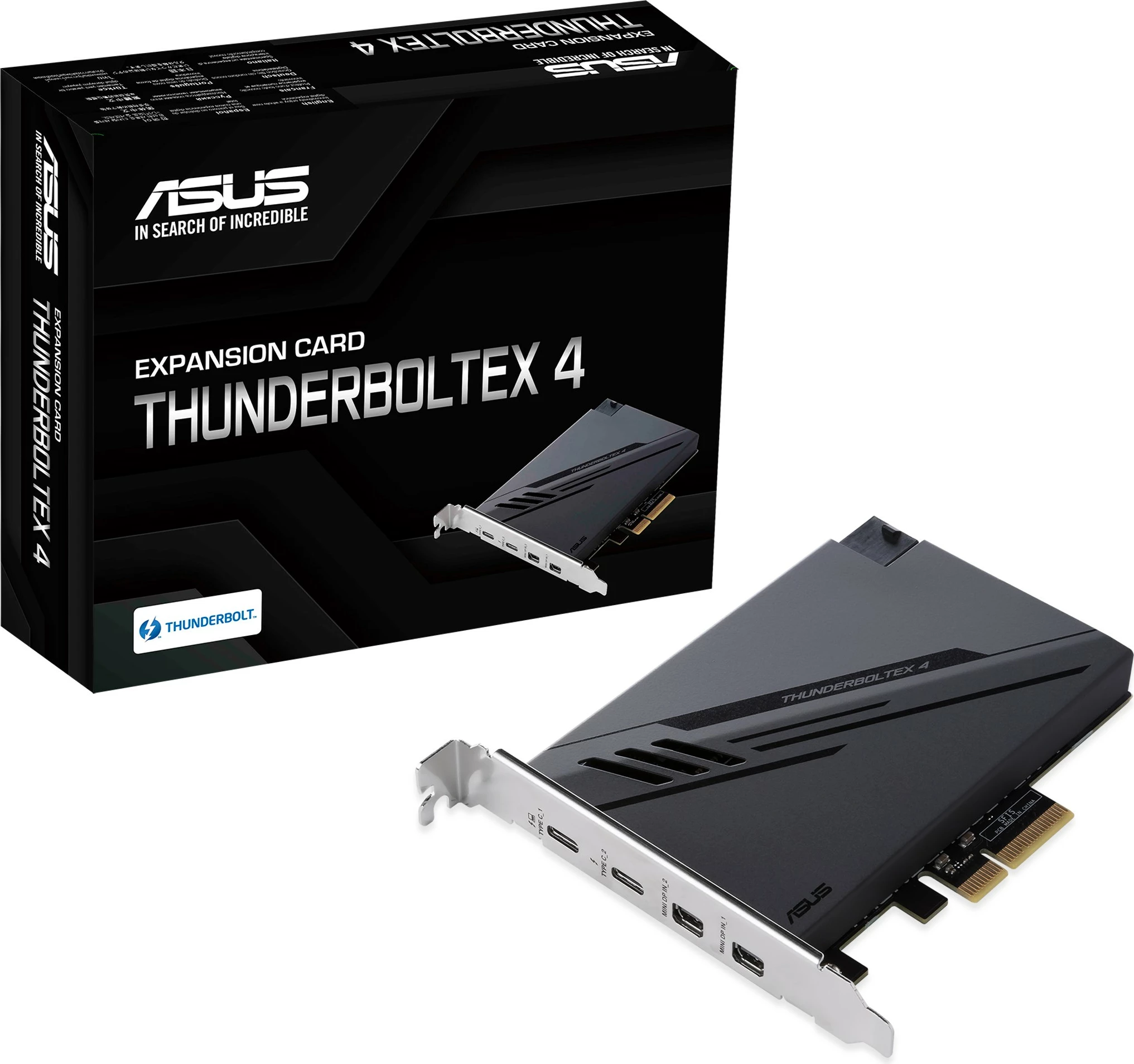 Kartë zgjeruese ASUS ThunderboltEX 4, PCIe, Thunderbolt 4, USB 3.2 Gen 2, e zezë