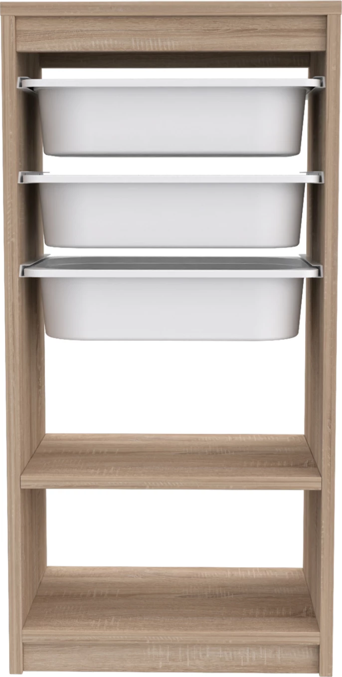 Komodinë SANI FH18198.03 melaminë, ngjyrë sonama-bardhë, 45,5x30x92 cm