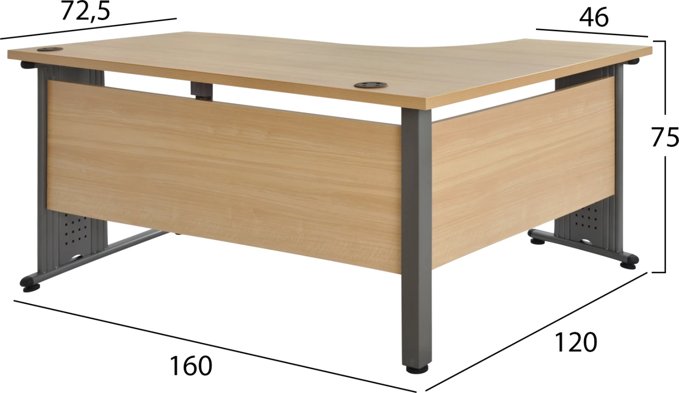 Zyre profesionale FH2043.01L kënd i majtë, ngjyrë lisi, 160x120x75