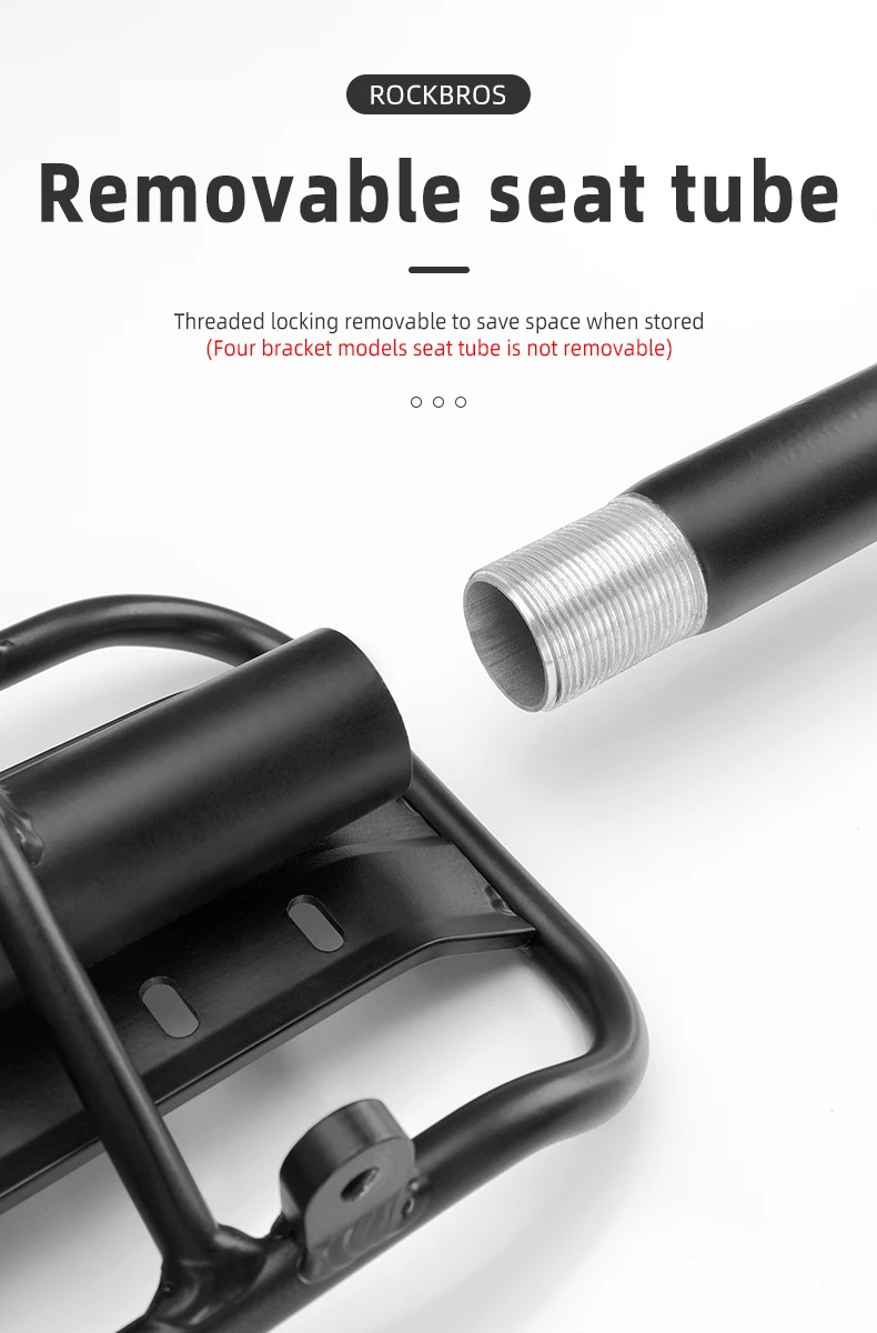 Raft biçiklete Rockbros 33210004001 me rafte dhe dritë LED, e zezë