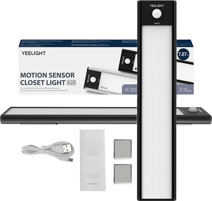 Llambë me sensor lëvizjeje Yeelight Motion Sensor Closet Light A20, 20cm, 50 lm, 4000K, e zezë