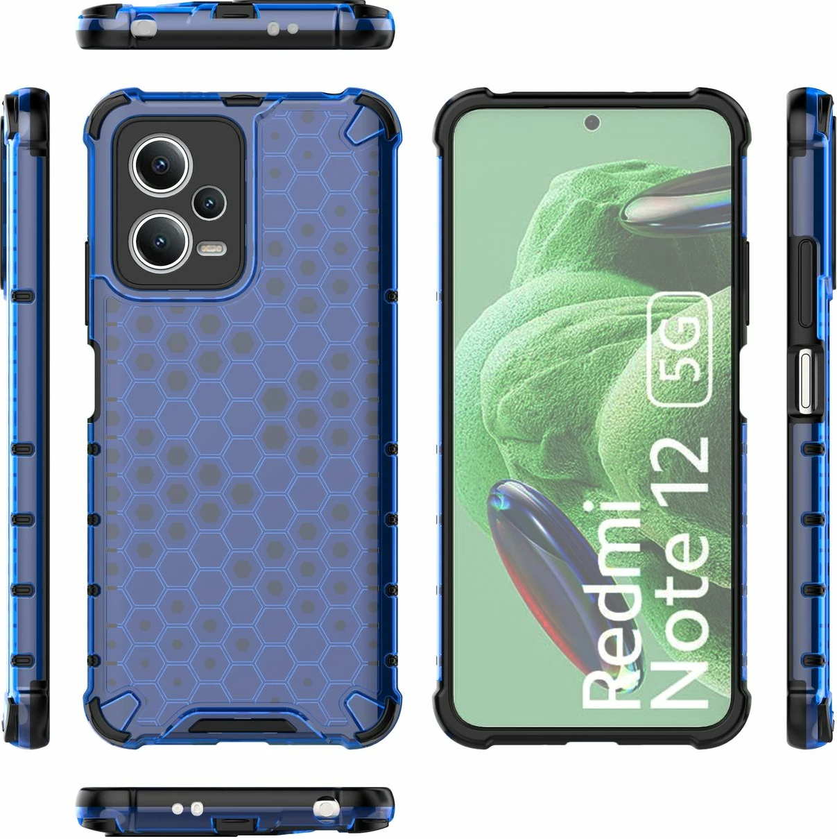 Mbështjellës Hurtel Honeycomb për Xiaomi Redmi Note 12 5G / Poco X5 5G, i kaltër