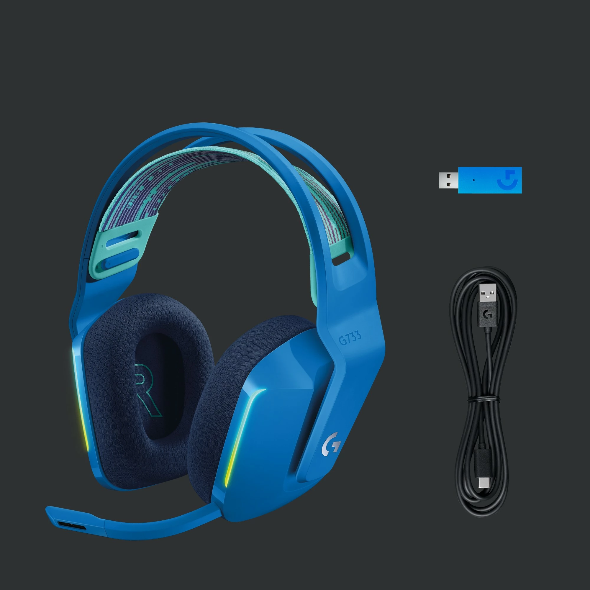 Kufje Logitech G733, pa tela, me ndriçim shumëngjyrësh
