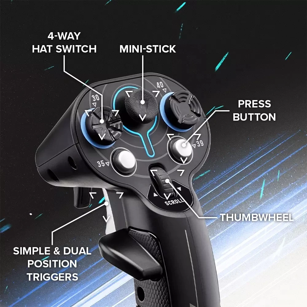 Grip add-on Thrustmaster Sol-R 3 AVA, 21 butona programmues, Z-axis, i dyanshëm, zi/kalter