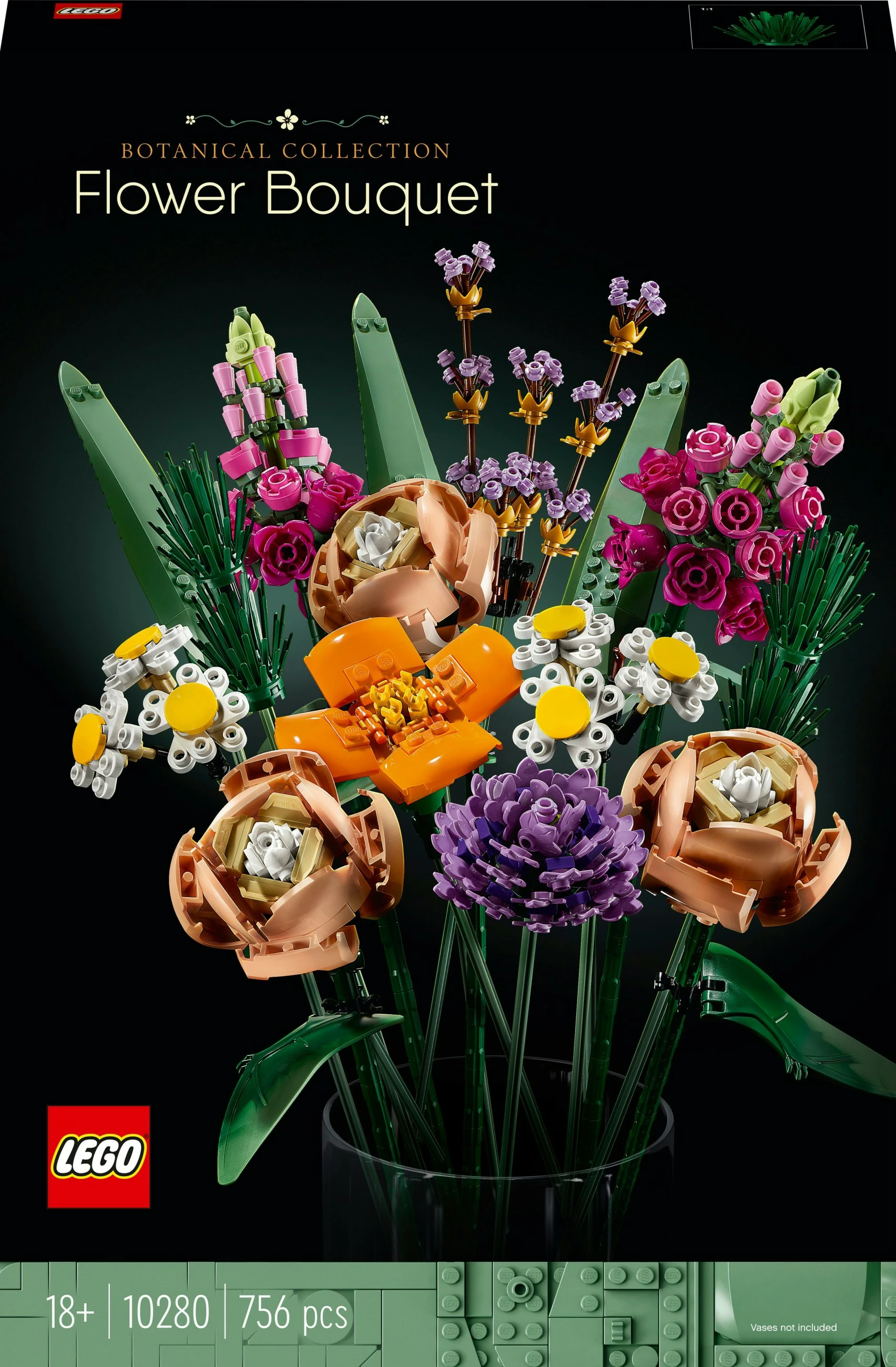 Set ndërtimi LEGO ICONS Flower Bouquet, 756 pjesë, shumëngjyrësh