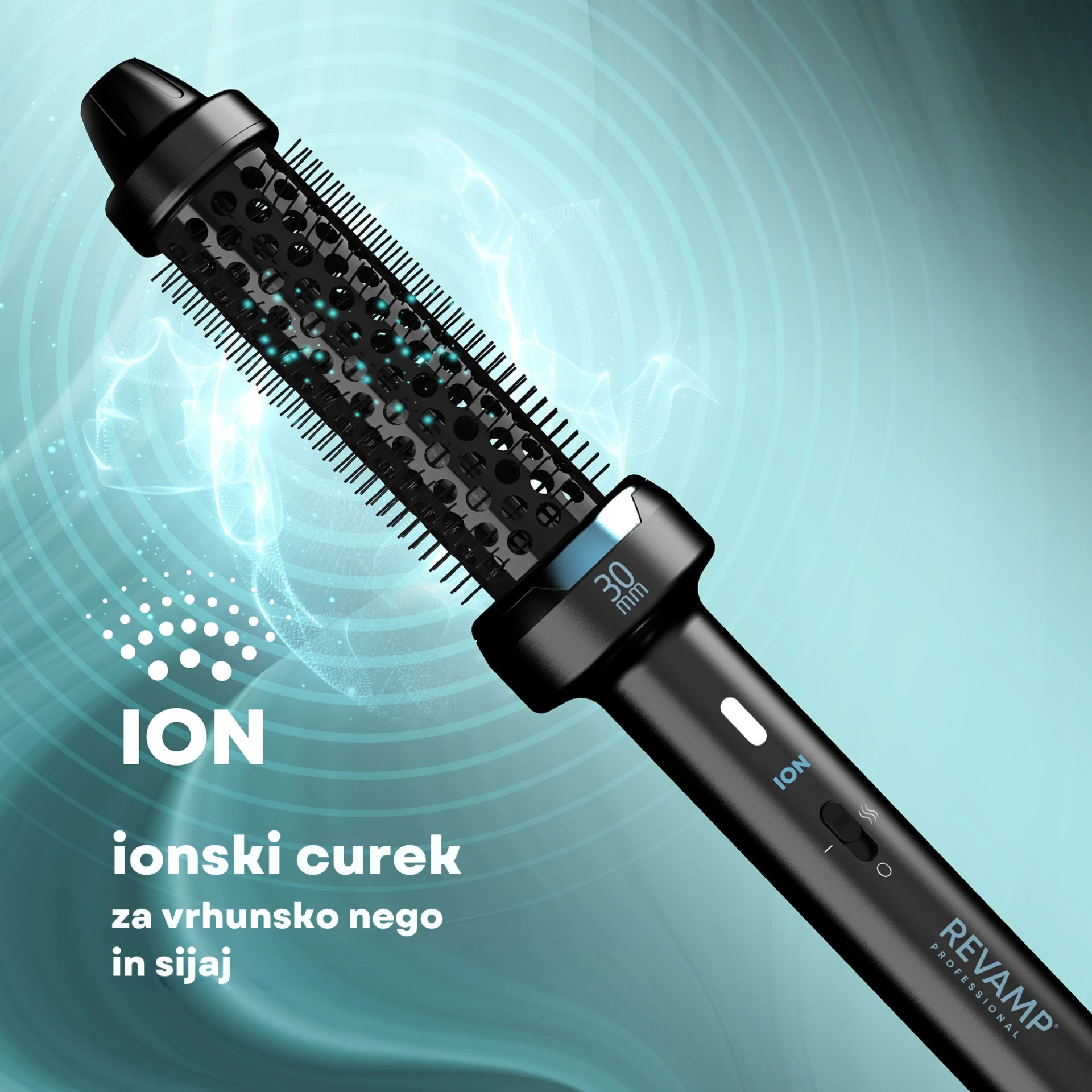 Furçë e nxehtë Revamp BR-1300A 30 mm qeramike, jonike 180°C