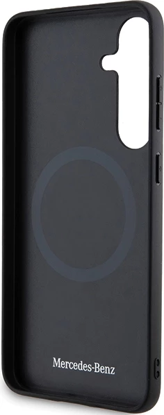 Mbështjellës Mercedes Leather Textured & Plain MagSafe për Samsung Galaxy S24+, i zi