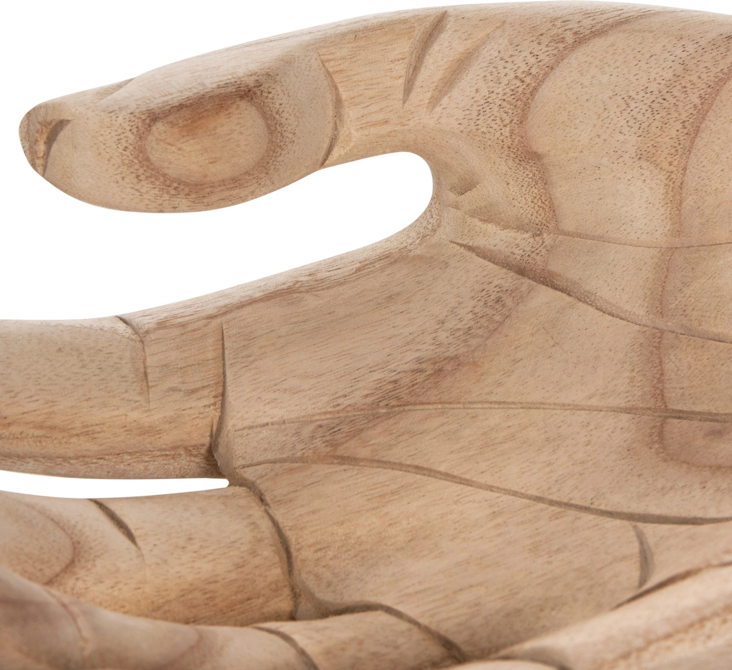 Dekor tavoline dorë e djathtë FH4278R dru i ngurtë albasia ngjyrë natyrale 30x20x10H cm