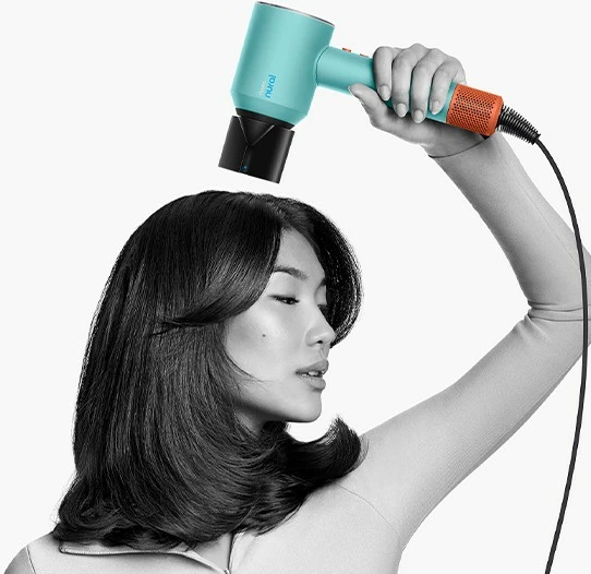 Tharëse flokësh Dyson Supersonic Nural, 1600 W, 13.3 l/s, Blu, Portokalli