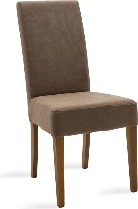 Karrige Ditta me pëlhurë ngjyrë kafe të çelët - këmbë druri arre, set prej 2 copash