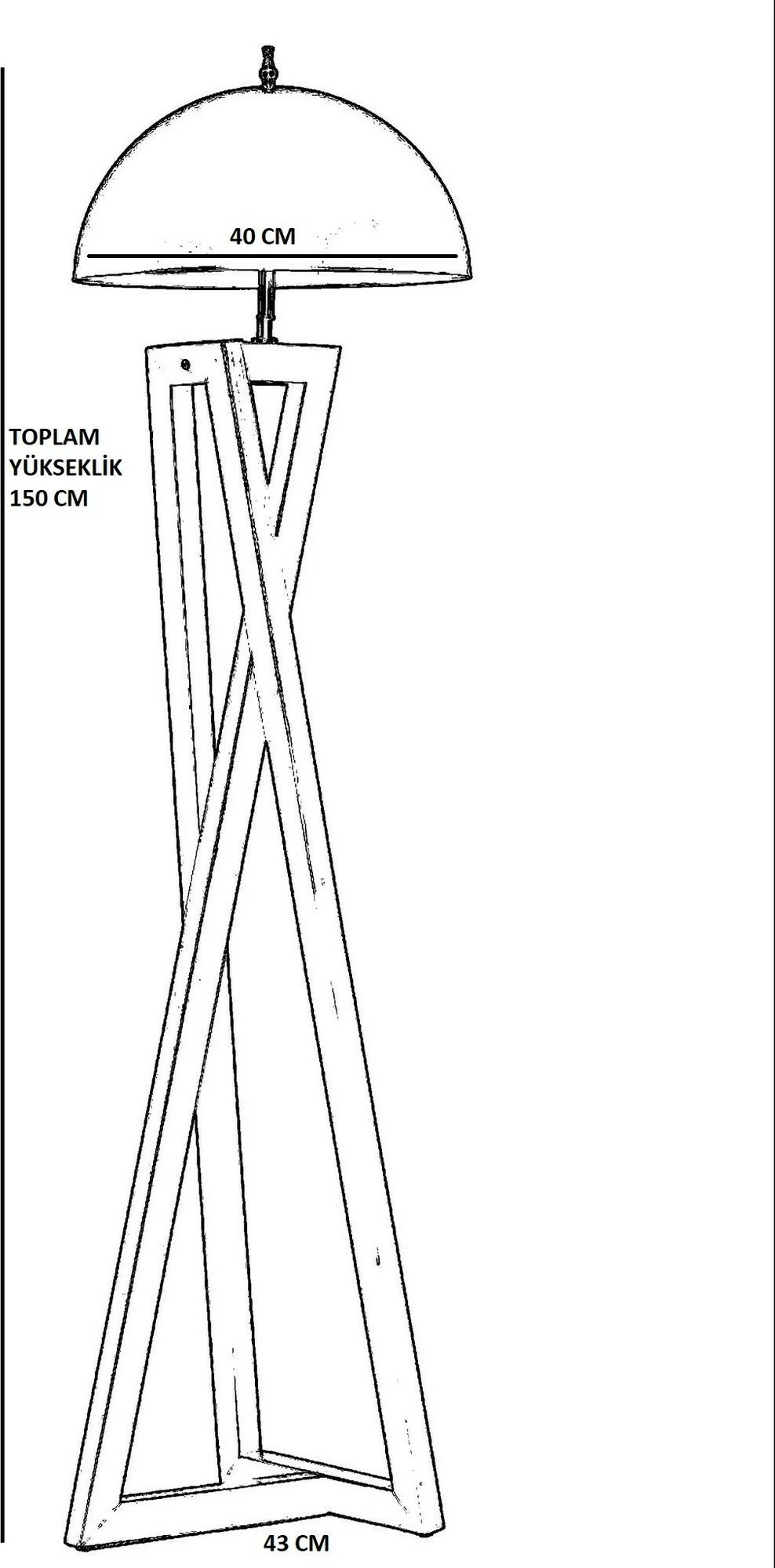 Llambë dyshemeje Opviq, trup druri, kapak i zi retro, Maçka Siyah Büyük
