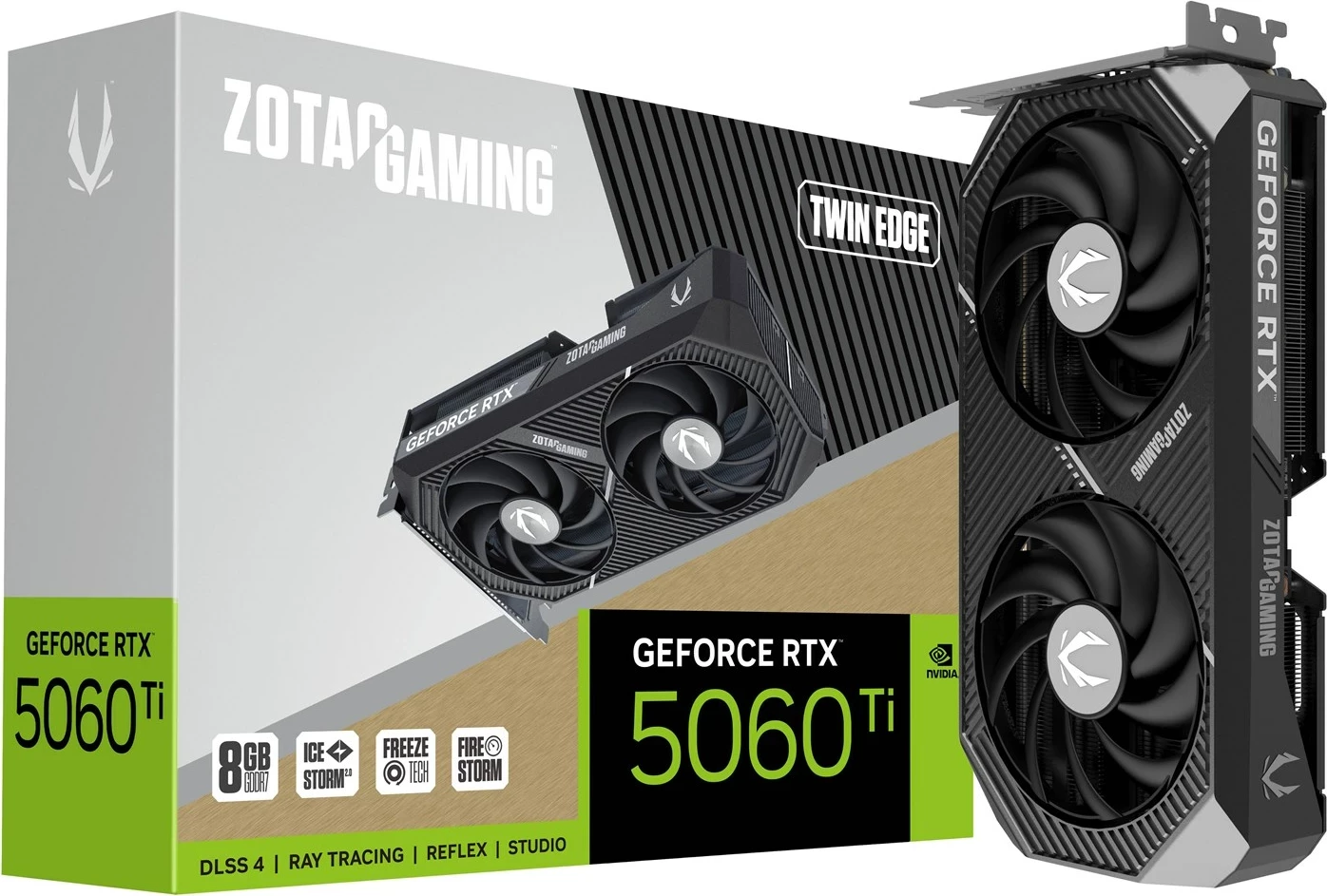 Kartë grafike ZOTAC GAMING GeForce RTX 5060 Ti Twin Edge, 8 GB GDDR7, e zezë