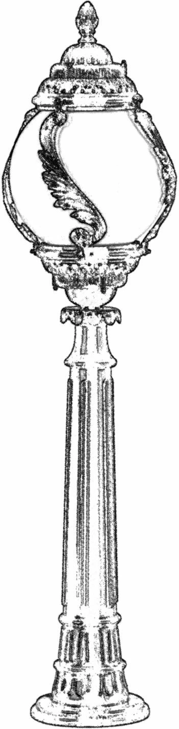 Llambë dyshemeje për jashtë, Opviq, BSU-68182-BSY-M2-B, e zezë dhe e bardhë