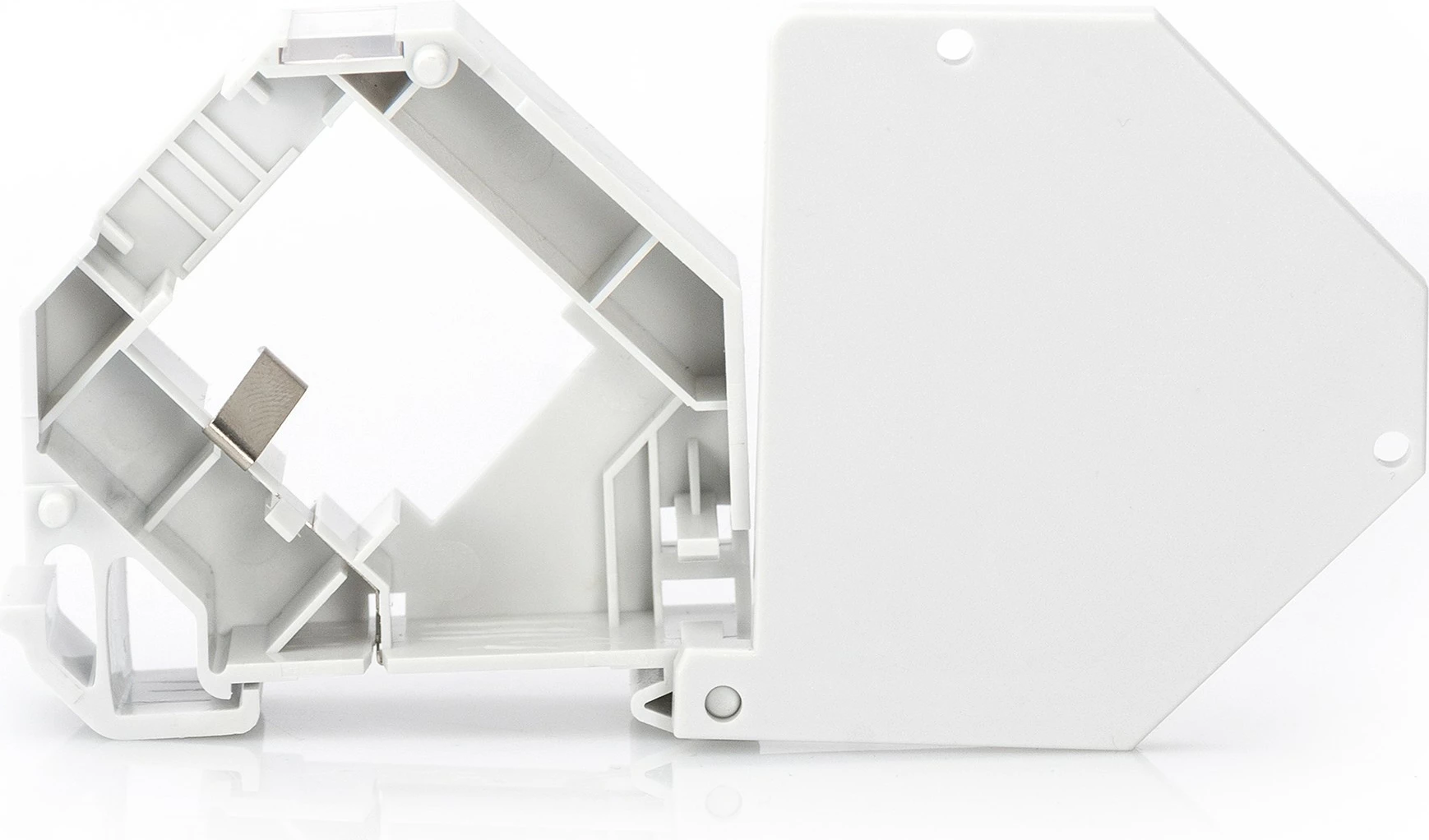 Kasë rrjeti Digitus Keystone për montim në shinë DIN, ABS, gri