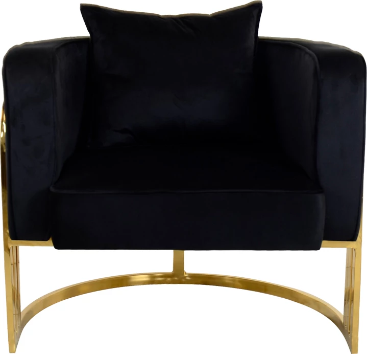 Karrige Roblu, metal i artë dhe pëlhurë kadife, ngjyrë e zezë, 72x77.4x70cm