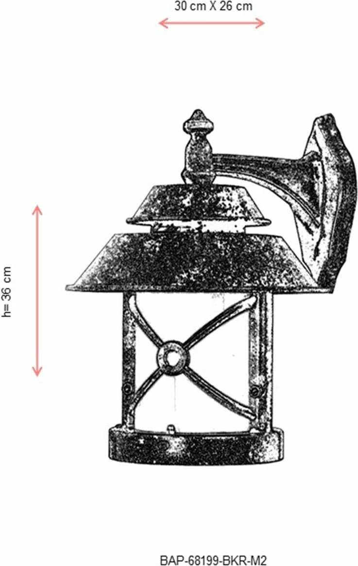 Llambë muri për jashtë Opviq, BAP-68199-BKR-M2, ngjyrë kafe
