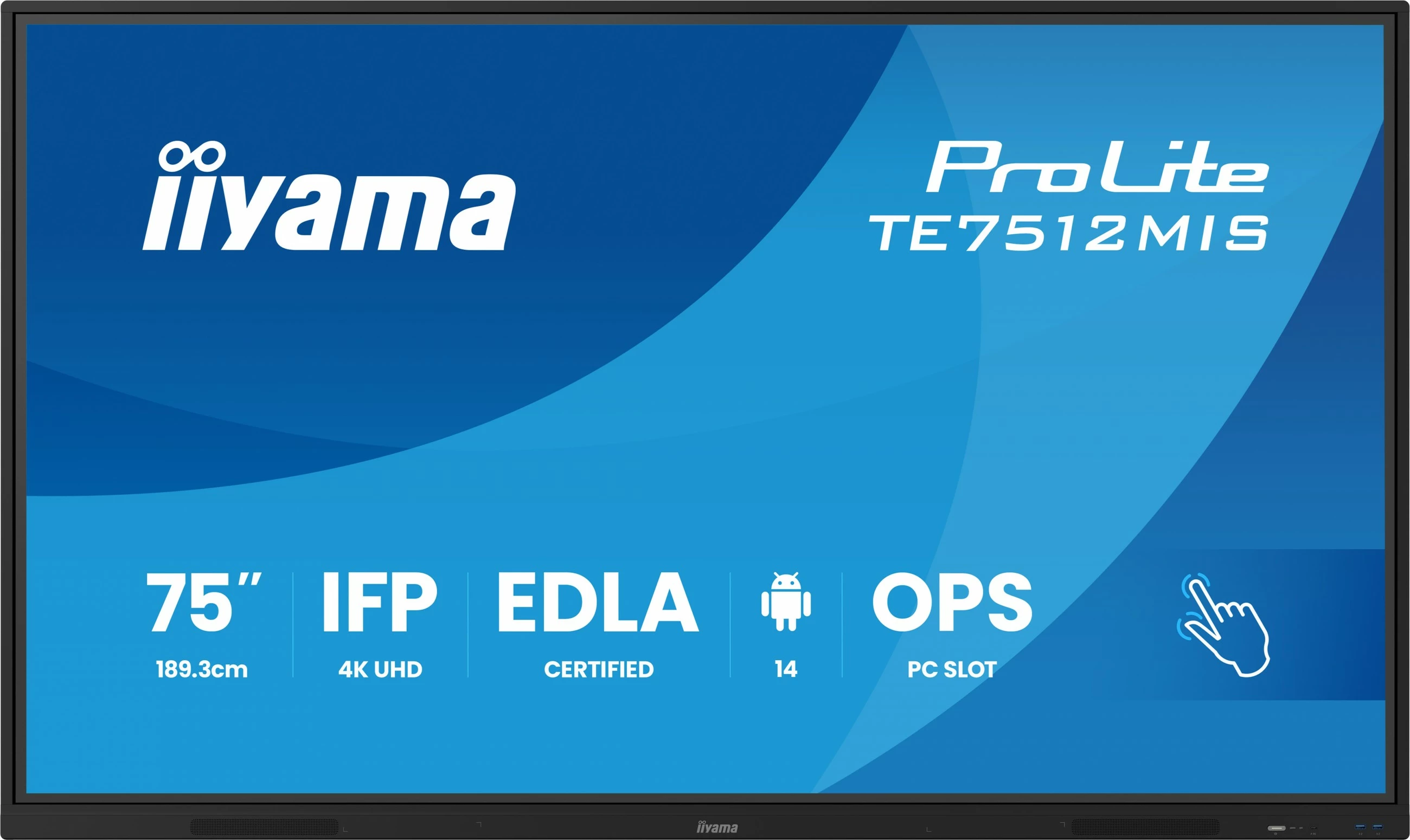 Ekran i madh me prekje iiyama ProLite TE7512MIS 75 inç, 4K UHD, i zi