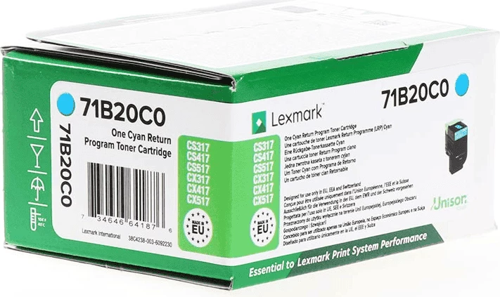 Toner, Lexmark 71B20C0 2300 faqe standard, cyan