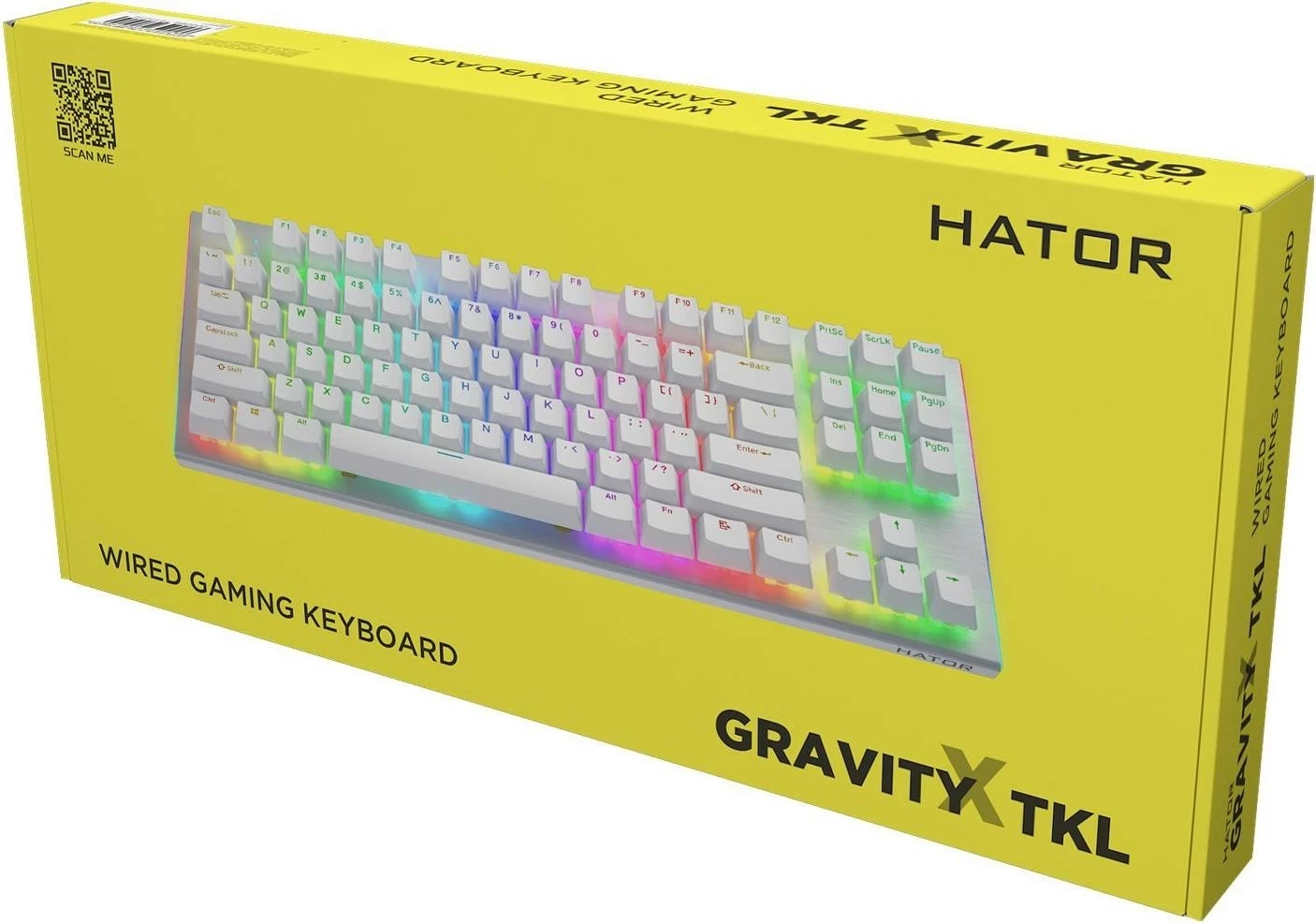 Tastierë mekanike Hator Gravity X TKL, RGB, HATOR Aurum Orange Linear, anglisht, e bardhë