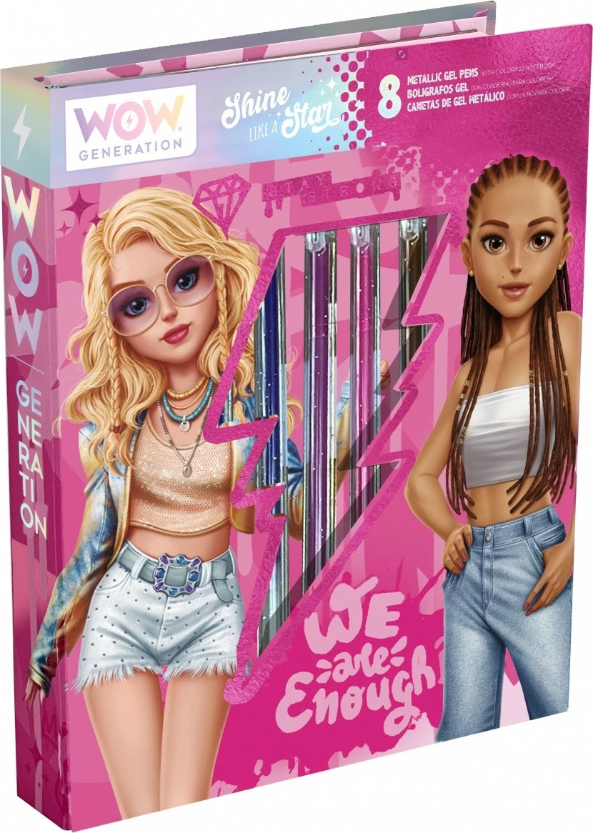 Set kreativ fletore Kids Euroswan WOW00143 me 8 stilolapsa ngjyra metalike