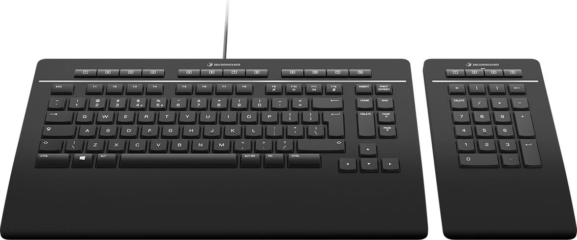 Tastierë 3Dconnexion Keyboard Pro, AZERTY, me numpad, e zezë