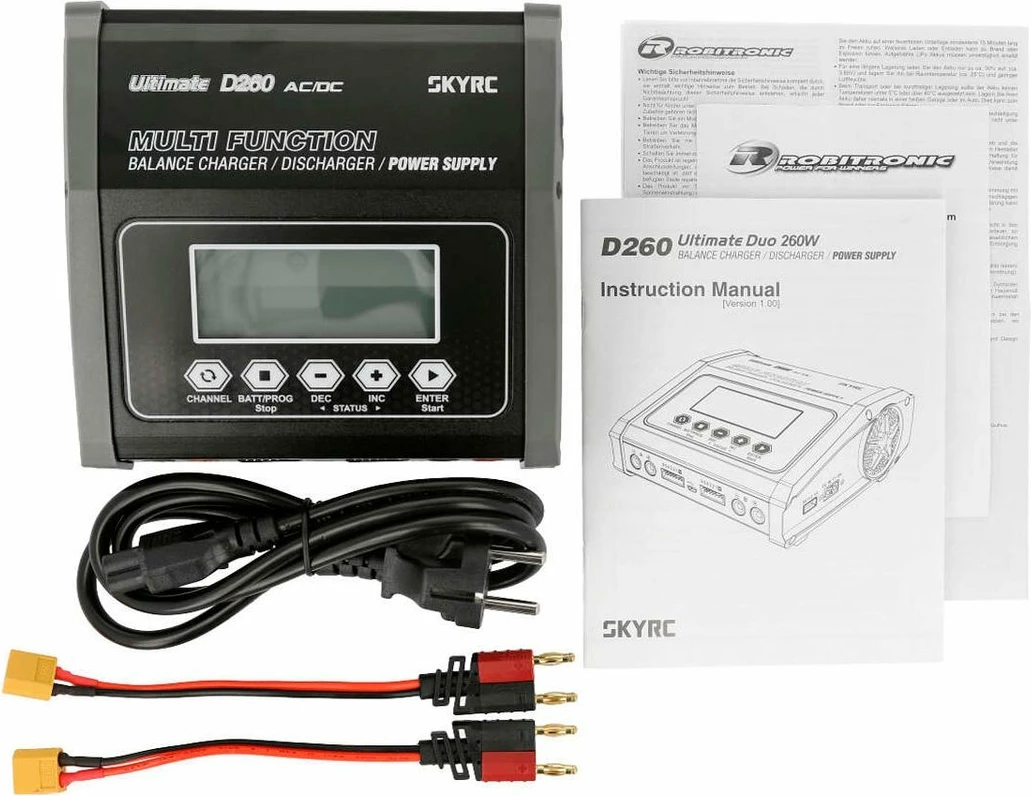 Karikues SkyRC D260, 2 kanale, 260 W, LiPo/LiFe/LiIon/LiHV/NiMH/NiCd/PB, i zi
