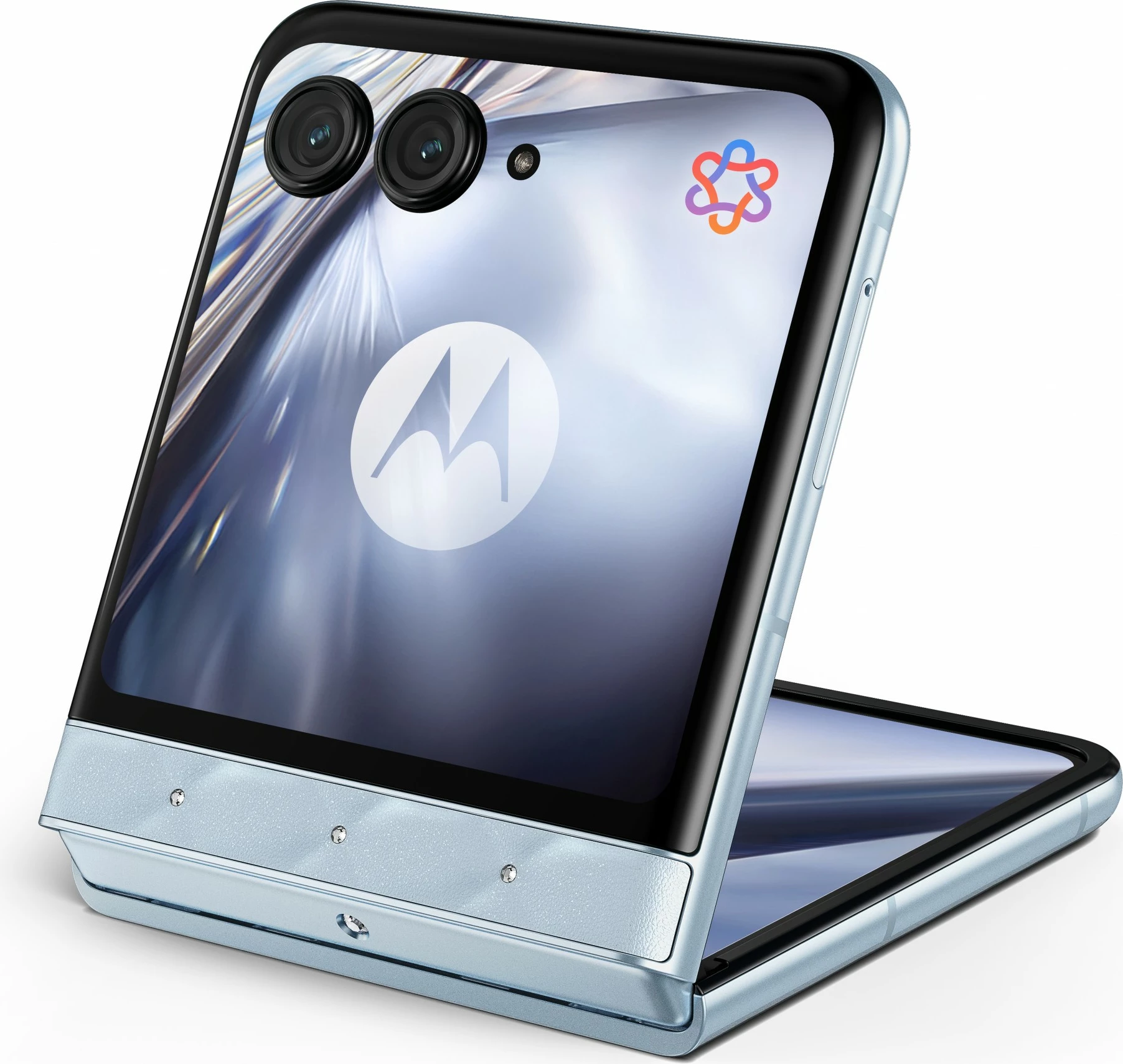 Celular Motorola razr60 + kufje Buds Loop, Swarovski Edition, blu