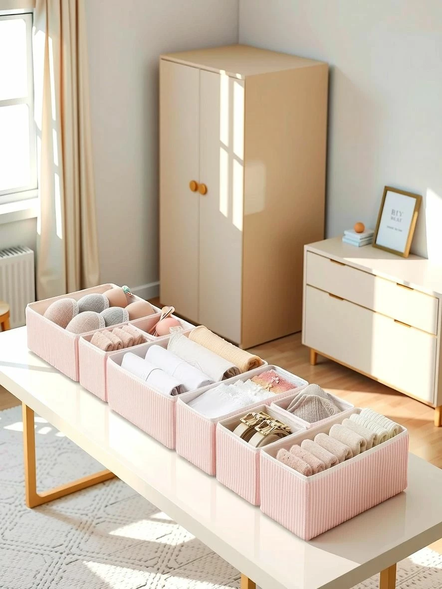 Set organizues prej ndjese (8 copë), rozë, Evila Originals, YLC-P035-p